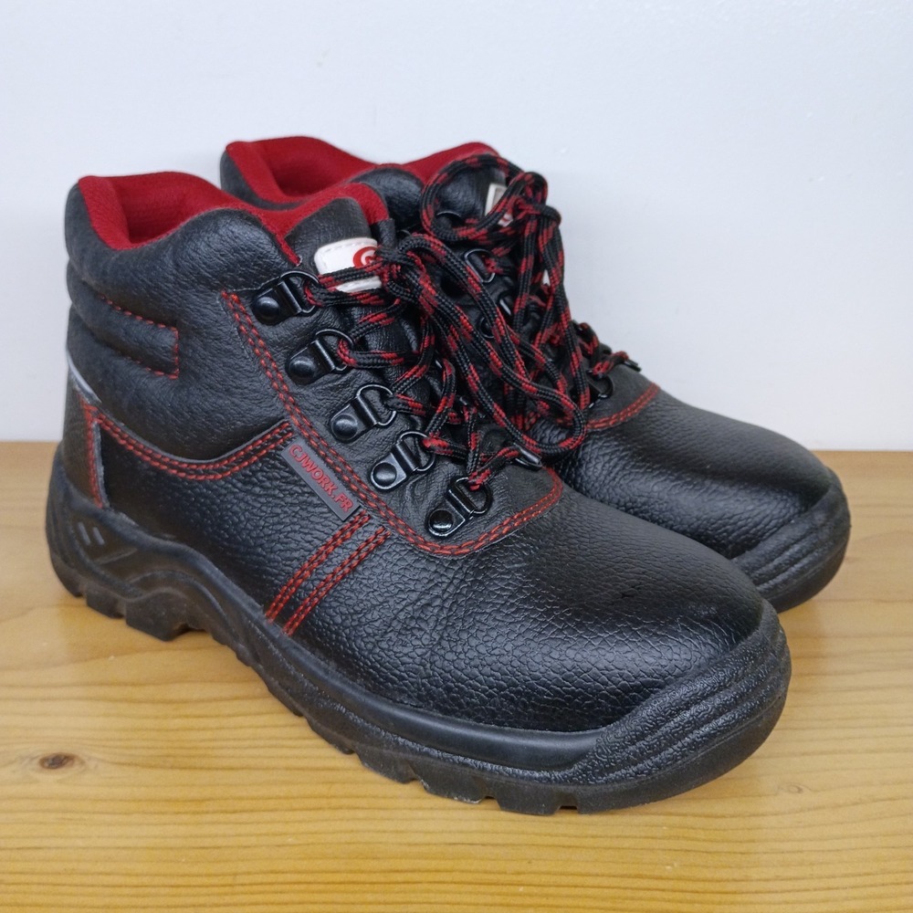 CJ WORK Women's Black Industrial Work Steel Toe FR Shoes Boots Eu Size 36 US 5.5
